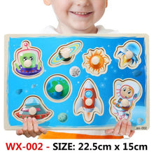 Load image into Gallery viewer, New Hand Grab Board Wooden Puzzle Toys for Children Cartoon Animal Fruit  Kids Baby Early Educational Learning Toy
