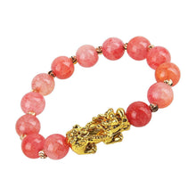 将图片加载到图库查看器，Obsidian Stone Beads Bracelet For Men and Women Unisex Wristband Gold Black Pixiu Wealth and Good Luck Bracelet Design
