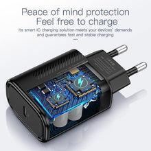 将图片加载到图库查看器，Small Black PD Charger USB 18W QC 4.0 USB Type C Fast Portable Wall Charger High Speed Charging
