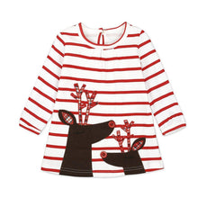 Load image into Gallery viewer, Baby Girl Princess Dress Toddler  Kids  Stripe Christmas Cartoon Deer   Outfits Unique Design
