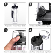 将图片加载到图库查看器，900mlFruit Infuser Water Bottle Juice Shaker Sports Lemon Water Bottle Fitness Sport Fruit Drinking Bottles Gadget For Fitness Sport and Excerises In Modern New Trend Design
