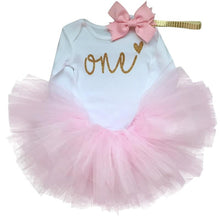 Load image into Gallery viewer, Luxury Modern Designer Baby Girls Flower Gowns Baptism Princess tutu Birthday Dress WIth Big Bow On Back
