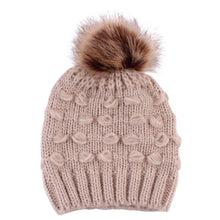 将图片加载到图库查看器，Infant Baby Boy Girl &amp; Mom Winter Knit Warm Soft Beanie Hat Hairball Cap for Adult Children Family Matching Caps Hats
