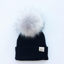 将图片加载到图库查看器，Winter Baby Boy Girl Artificial Pompom Knitted Hat Toddler Kids Caps With Pompon for Newborn
