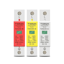 Load image into Gallery viewer, AC SPD 1P 20KA 40KA 60KA 275V 385V House Surge Protector Protective Low-voltage  Arrester Device
