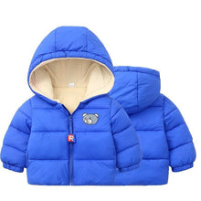 Load image into Gallery viewer, Infant Baby Hooded Warm Jackets For Baby Girls  and Baby Boys For WInter In Modern New Luxury Shiny Design
