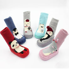 Load image into Gallery viewer, Indoor Sock Shoes Newborn Flexible Baby Soft Socks Winter Cotton Baby Girl Warm Sock With Rubber Soles
