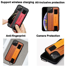 Load image into Gallery viewer, Classic Vintage Design Leather Belt Style With Strap Case for iPhone 14 13 12 Mini 11 Pro Max XS XR Max 8 7 6S Plus PU Leather Wristband Card Holder Full Cover Business Simple Iphone Case For Men And Women
