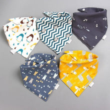 将图片加载到图库查看器，Fashion Modern 5PCS/SET Baby Triangle Double Cotton Bandana Feeding Bibs For Baby Boys/ Girls Baby Kids
