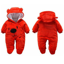 将图片加载到图库查看器，Newborn Winter Hoodie Baby Rompers Outwear Infant Baby Jumpsuit 3M -12M For Girls and Boys Winter Romper
