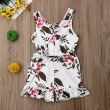 将图片加载到图库查看器，Modern Luxury Girl Clothes Kids Baby Girls Floral Jumpsuit Sleeveless Romper Clothes Outfits Set Dress For Girls In Floral Modern Summer Design

