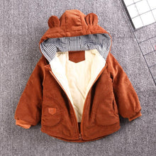 将图片加载到图库查看器，Winter Baby Warm Cotton Coat for Children Outerwear, Newborn Jacket For Infant Clothing For Boys and Girls In Bear Design For Autumn and Winter Season
