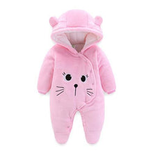 将图片加载到图库查看器，Newborn Winter Hoodie Baby Rompers Outwear Infant Baby Jumpsuit 3M -12M For Girls and Boys Winter Romper
