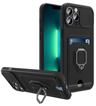 将图片加载到图库查看器，Lightweight Heavy Duty Protective Case With Rotatable Kickstand Ring For iPhone 13 14 Case Magnetic Ring Holder Cover for iPhone 12 11 14 Pro Wallet Card Armor iphone Case
