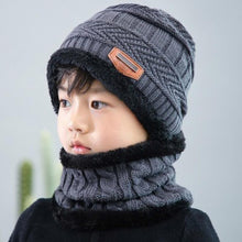Load image into Gallery viewer, Knitted Baby Hats  Cap and Scarf Turban Beanie Cotton Warm Wool Fur Caps Soft Hat For Childern Girl And Boys

