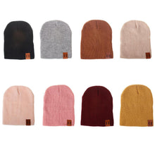 将图片加载到图库查看器，Winter Hats Mom&amp; Dad Women Man Toddle Kids Baby Boy Girl Winter Warm Caps Knit Beanie Hat Adults Kids Caps For Mother and Daughter Summer Cap
