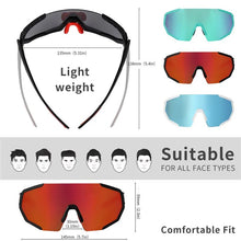 将图片加载到图库查看器，WEST BIKING Professional Polarized 3 Lens Cycling Glasses MTB Road Bike Sport Sunglasses Bike Eyewear UV400 Bicycle Goggles

