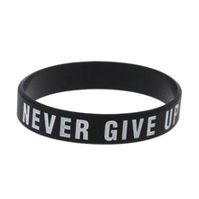 Load image into Gallery viewer, Silicone Rubber Band Elastic Inspirational Motivation Bracelets Never Give Up Perfect Gift For Men And Women Cool Fashion Style
