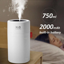 将图片加载到图库查看器，Wireless Air Humidifier USB Portbale Aroma Diffuser 2000mAh Battery Rechargeable Umidificador Essential Oil Humidificador Mist Maker
