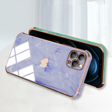 Load image into Gallery viewer, Luxury Shockproof Soft Case For iPhone 13 12 11 Pro Max XS XR X R 8 7 Plus iPhone12 12Pro iPhone11 Marble Texture Covers  Luxury Love Phone Case Cute Side Small Heart Pattern Soft Shockproof Full Lens Case for iPhone
