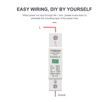 Load image into Gallery viewer, AC SPD 1P 20KA 40KA 60KA 275V 385V House Surge Protector Protective Low-voltage  Arrester Device
