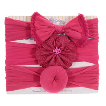 Load image into Gallery viewer, Fashion Baby Nylon Bow Headband Newborn Bowknot Round Ball Head wrap Flower Turban Girls Hair Bands Bow For Kids
