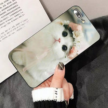 将图片加载到图库查看器，Cute Cat Black Phone Case For IPhone 13 8 7 6 6S Plus X 5 5S SE 2020 XR 11 Pro XS MAX Slim Fit Soft Print Design Flexible Silicone Cover For iPhone
