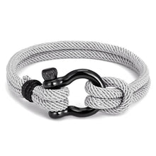 将图片加载到图库查看器，Modern Elegant Rope Luxury Navy Style Camping Bracelet For Men And Women With Black Stainless Steel New Fashion
