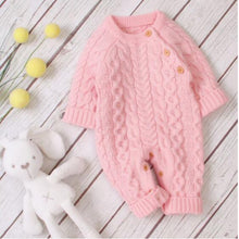 将图片加载到图库查看器，Handmade Knitted Baby Clothes Long Sleeve Newborn Baby Romper Winter Spring Baby Girl Romper Jumpsuit For Boys and Girls
