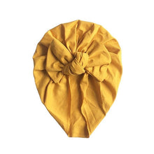 Load image into Gallery viewer, Handamde Elegant Baby Hats for Girls Big Bow Turban Hat Newborn  Baby Beanie Cap Solid Color Style

