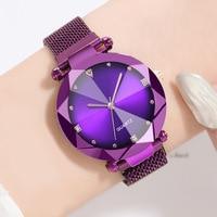 将图片加载到图库查看器，Women Casual Leather Ladies Watch Quartz Wrist Watch Starry Sky Female Clock For Women and Lady and Girls
