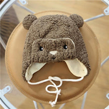 将图片加载到图库查看器，Modern Elegant Baby Boy Girl Warm Earmuffs Hat Wool Winter Ski Cap Winter Plush Cartoon Hat For Boys and Girls Kids
