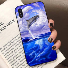 Load image into Gallery viewer, Animal Cute Dolphin Phone Case For Iphone 11 12 13 Mini Pro Xs Max 8 7 6 6s Plus X 5s Se 2020 Xr Case Soft Tpu Cover Flexible Ultra Slim Anti-scratch Cover
