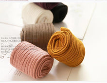 将图片加载到图库查看器，Baby Girl Stretch Leggings Pants Spring and Autumn Toddler Child Knitting Trousers Pink Yellow Color
