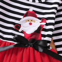 将图片加载到图库查看器，Newborn Baby Girls Long Sleeve Christmas Santa Striped  Skirt Dress Outfits Unique Design
