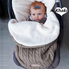 Load image into Gallery viewer, Warm Baby Blanket Knitted Newborn Swaddle Wrap Soft Sleeping Bag Footmuff Cotton Envelope For Stroller Accessories For Baby
