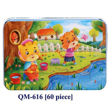 将图片加载到图库查看器，New 60 Pieces Wooden Puzzle Kids Toy Cartoon Animal Wooden Puzzles Child Early Educational Learning Toys for Christmas Gift
