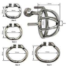 Load image into Gallery viewer, Happygo Stainless Steel Chastity Device with Urethral Catheter and Anti-Shedding Ring,Cock Cage,Penis Ring,S055-2
