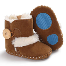 Load image into Gallery viewer, Newborn Infant Baby Snow Boots Winter Warm Cotton Baby Shoes Solid Button Autumn Ankle Bright Colors Boots

