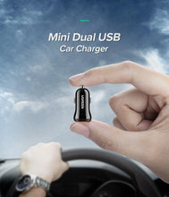 将图片加载到图库查看器，Mini USB Black Car Charger For Mobile Phone Tablet GPS 4.8A Fast Charging Dual USB Car Small Phone Charger Adapter In Car
