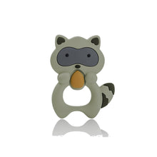 Load image into Gallery viewer, Silicone Raccoon Animal Cartoon Teether  Food Grade Chewable  Teething Toddle Safe For Baby And Perfect Gift For Babies
