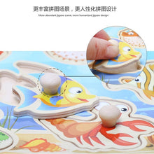 Load image into Gallery viewer, New Hand Grab Board Wooden Puzzle Toys for Children Cartoon Animal Fruit  Kids Baby Early Educational Learning Toy
