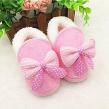 将图片加载到图库查看器，Winter Newborn Infant Baby Girls Boys Shoes Bow-knot Fur Ankle Length Autumn Warm Snow Boots 0-18M Babies
