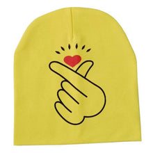 Load image into Gallery viewer, Modern Baby Hat Cute Ear Cotton Girls Cap Scarf Infant Hats Finger love Kids Boys Knitted Cap Winter hat I love mama/pap  Cap
