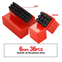 Load image into Gallery viewer, Letter &amp; Number Stamp Punch Set - Hardened Steel for Metal, Wood, Leather (A-Z, 0-9)
