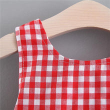 将图片加载到图库查看器，Print Plaid Bow Summer Princess Party Dress Infant Newborn Baby Dress+Hat 2pcs Kids Clothing Set
