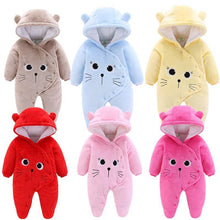 将图片加载到图库查看器，Newborn Winter Hoodie Baby Rompers Outwear Infant Baby Jumpsuit 3M -12M For Girls and Boys Winter Romper
