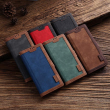 将图片加载到图库查看器，Luxury Magnetic Leather Flip Case For iPhone 14 13 12 Mini 11 Pro SE Card Holder Wallet Stand Cover Leather Wallet Flip Case Cover With Card And Cash Slot 360 Full Body Protection
