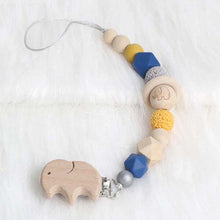 将图片加载到图库查看器，Modern Wood Pacifier Clip Chain Holder Nipples Pacifier Clips Pacifier Teether Teething Toy Cartoo Wooden Bracket For Pacifier For Kids
