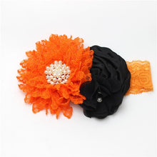 将图片加载到图库查看器，Luxury Modern Handmade Flower Headband Newborn Infant Pearl Flowers With Lace wide Headbands Bebes Hair Accessories Bow
